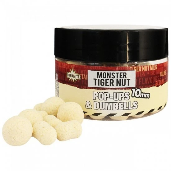 DYNAMITE BAITS Dynamite Monster Tiger Nut White Fluro Pop-Ups And Dumbells 10mm 3 DYNAMITE BAITS Dynamite Monster Tiger Nut White Fluro Pop-Ups And Dumbells 10mm