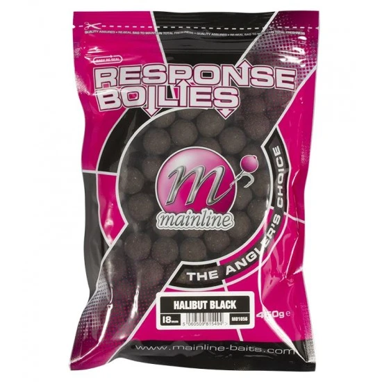 Mainline Shelf Life Boilies Response Halibut Black 450g 3 Mainline Shelf Life Boilies Response Halibut Black 450g